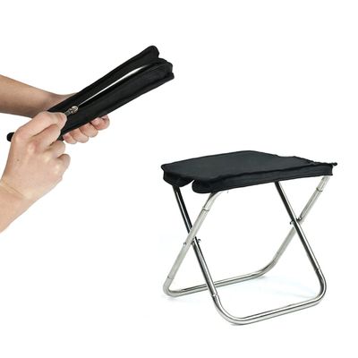 Folding Stool|Portable Stool for Fishing|Camping Stools for Adults|Stainless Steel Bracket| Bearing 220LB| Small Folding Chair is Suitable for Outdoor Travel, Barbecue, Fishing|Black