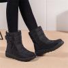 oiangi Quilted Snow Boots for Women Fashion Waterproof Round Toe Buckle Platform High Top Non-slip Ankle Booties Winter Comfy Warm Outdoor Ladies Shoes view 2