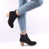 oiangi Womens Chunky Heel Snow Boots Fashion Buckle Strap Solid Color Round Toe Side Zipper Square Heel Short Boot Comfortable Keep Warm Casual Shoes view 2