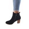 oiangi Womens Chunky Heel Snow Boots Fashion Buckle Strap Solid Color Round Toe Side Zipper Square Heel Short Boot Comfortable Keep Warm Casual Shoes view 3