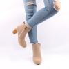 oiangi Womens Chunky Heel Snow Boots Fashion Buckle Strap Solid Color Round Toe Side Zipper Square Heel Short Boot Comfortable Keep Warm Casual Shoes view 2