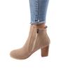 oiangi Womens Chunky Heel Snow Boots Fashion Buckle Strap Solid Color Round Toe Side Zipper Square Heel Short Boot Comfortable Keep Warm Casual Shoes view 3