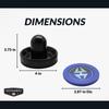 Hathaway Air Hockey Pucks and Paddles Set  Two Ergonomic 3.75-inch Pushers and Four 2.87-inch ABS Table Hockey Pucks  Durable Game Accessories for Home Play or Arcade Style Tables - Black and Blue view 2