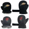 N'Ice Caps Baby Toddler Mittens Kids 2 Pairs Fleece Gloves Winter Warm Sherpa Lined (Black/Charcoal Sports, 2-3 Years) view 2