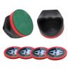 Hathaway Air Hockey Pucks and Paddles Set  Two Ergonomic 4-inch Pushers and Four 3-inch ABS Table Hockey Pucks  Durable Game Accessories Ideal for Home Play or Arcade Style Tables - Black and Red view 1