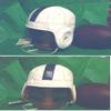 Penn State Leather Football Helmet All White Blue Stripe Adult Size view 1