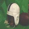Penn State Leather Football Helmet All White Blue Stripe Adult Size view 2