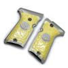 Grips for Beretta 92/96 Compact Size, Metal Beretta Grips Nickel Gold Plated Scroll Design view 2