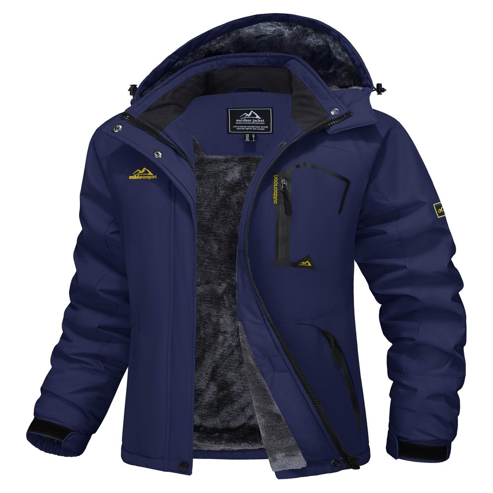 MAGCOMSEN Snow Jackets for Women Winter Jackets with Hood Snowboarding Jackets Ski Jackets Waterproof Insulated Navy
