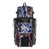 Boombah Superpack Bat Bag - Backpack Version (no wheels) - Holds 4 Bats - USA Allegiance Charcoal/Royal Blue/White view 1