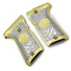 Grips for Beretta 92/96 Compact Size, Metal Beretta Grips Gold Nickel Plated view 2