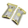 Grips for Beretta 92/96 Compact Size, Metal Beretta Grips Gold Nickel Plated view 3