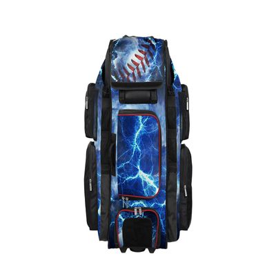 Boombah Superpack XL Rolling Bat Bag - 35.5" x 13.5" x 10" - The Natural Black/Red/White - Wheeled Version