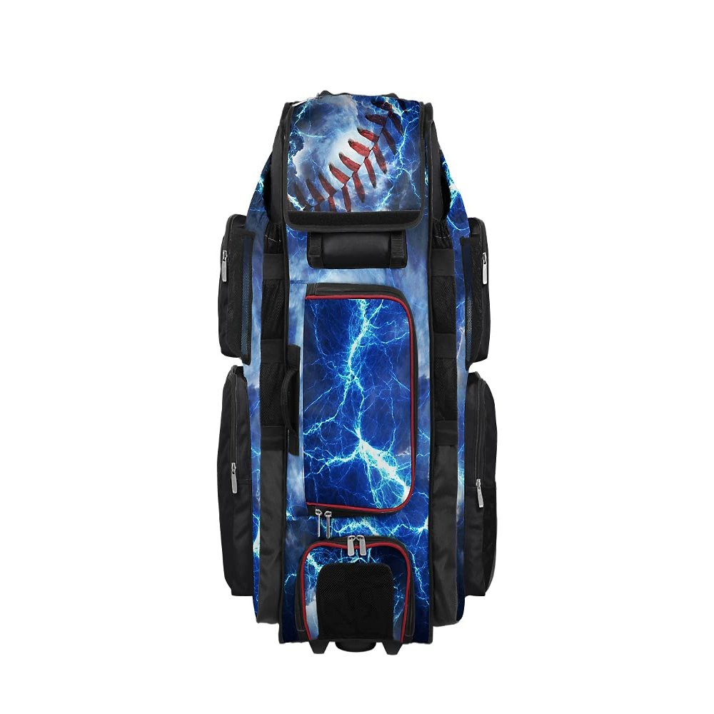 Boombah Superpack XL Rolling Bat Bag - 35.5" x 13.5" x 10" - The Natural Black/Red/White - Wheeled Version