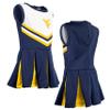 Little King NCAA Infant/Toddler Girls One Piece Team Cheer Jumper Dress-West Virginia Mountaineers-3T view 3