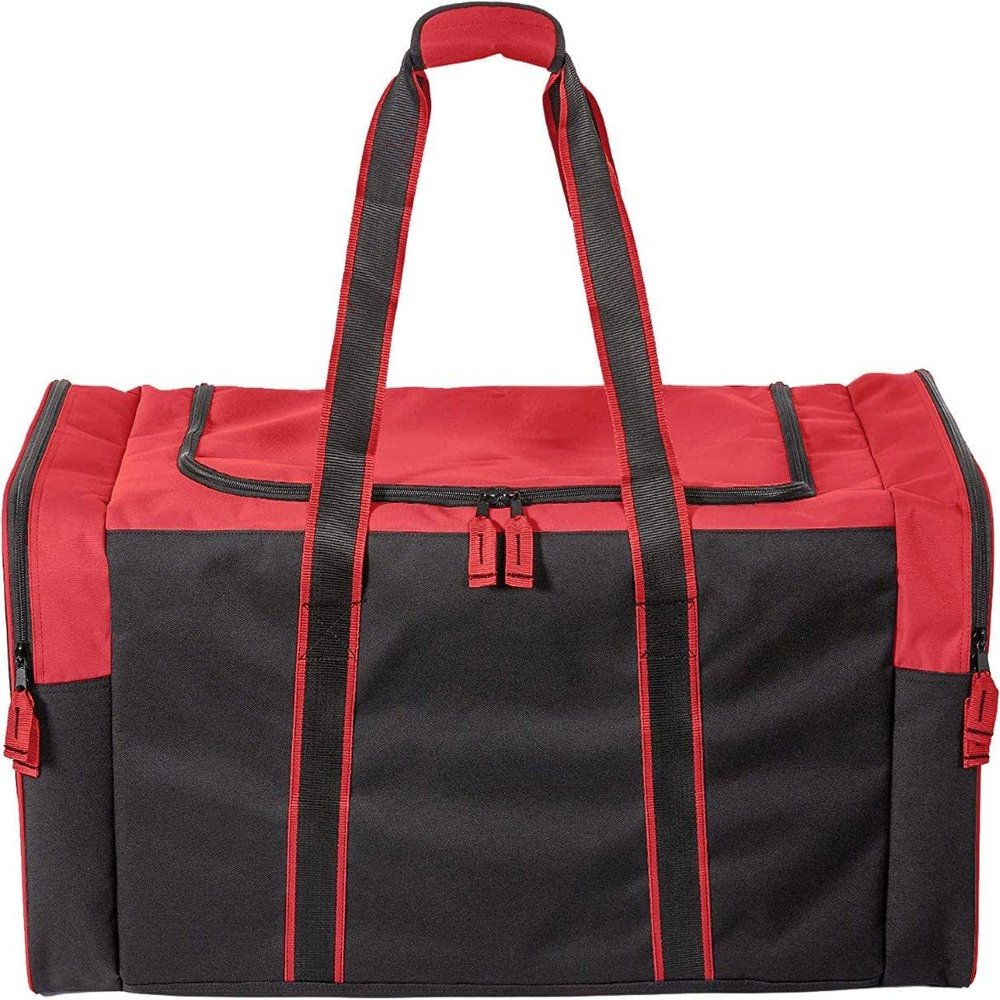 Jetstream Heavy Duty Multi Pocket Large Sports Gym Equipment 3-Pocket Travel Duffel Bag (Red, 32-Inch)