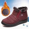 oiangi Platform Snow Boots for Women Waterproof Fashion Quilted Keep Warm Round Toe Slip-on Flats Booties Winter Soft Comfortable Outdoor Casual Shoes view 2
