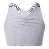 YONGHS Kids Girls' Sports Bra Criss Cross Back Crop Tops Cutout Vest for Dance/Yoga/Workout/Running Flecking Gray 16 Years view 1