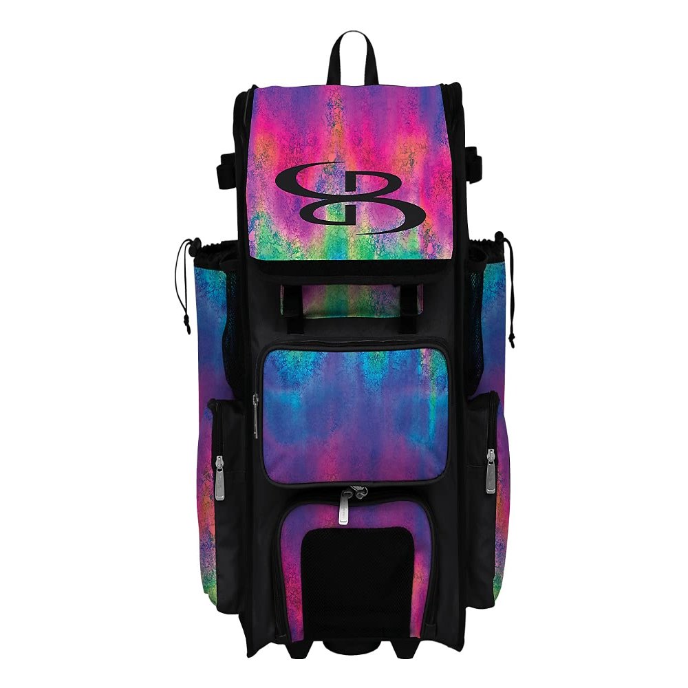 Boombah Rolling Superpack 2.0 Baseball/Softball Gear Bag - 23-1/2" x 13-1/2" x 9-1/2" - Blast Multi - Telescopic Handle - Holds 4 Bats - Wheeled Version