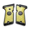 Grips for Beretta 92/96 Compact Size, Metal Beretta Grips Gold Black Plated view 1