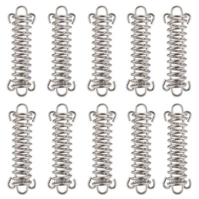TOBWOLF 10PCS Tent Spring Buckle, Windproof Stainless Steel Rope Tensioner Awning Fixed Hook Buckle, Portable Camping Tent Fixed Buckle, Spring Buckle Set for Outdoor Camping, Dog Training, Swing