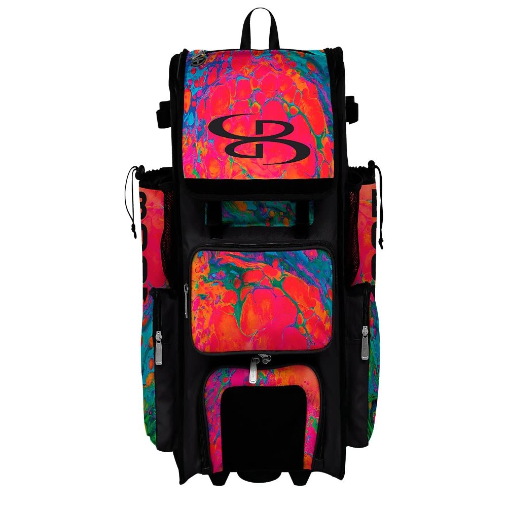 Boombah Superpack Hybrid Rolling Bat Bag - Lava 3.0 Bat Pack Multi - Wheeled & Backpack Version
