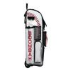 Boombah Rolling Superpack Baseball/Softball Gear Bag - 23-1/2" x 13-1/2" x 9-1/2" - Baseball 2 White/Red/Black - Telescopic Handle - Holds 4 Bats - Wheeled Version view 2