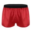 Agoky Men's Silky Satin Boxer Shorts Love You Valentine Special Pajamas Sleepwear Underwear Type A Red Medium view 2