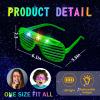 SHQDD 64Pack LED Glasses 5 Colors Light Up Glasses,Glow In The Dark Party Supplies, Shutter Shades Glow Sticks Glasses Neon Sunglasses Accessories for Kids Adults New Years Eve view 3