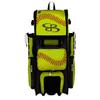 Boombah Superpack Hybrid Rolling Bat Bag - Softball 2.0 Bat Pack Optic Yellow/Red/Black - Wheeled & Backpack Version view 1