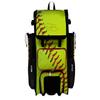Boombah Superpack Hybrid Rolling Bat Bag - Homerun Softball Bat Pack Optic Yellow/Black/Red - Wheeled & Backpack Version view 1