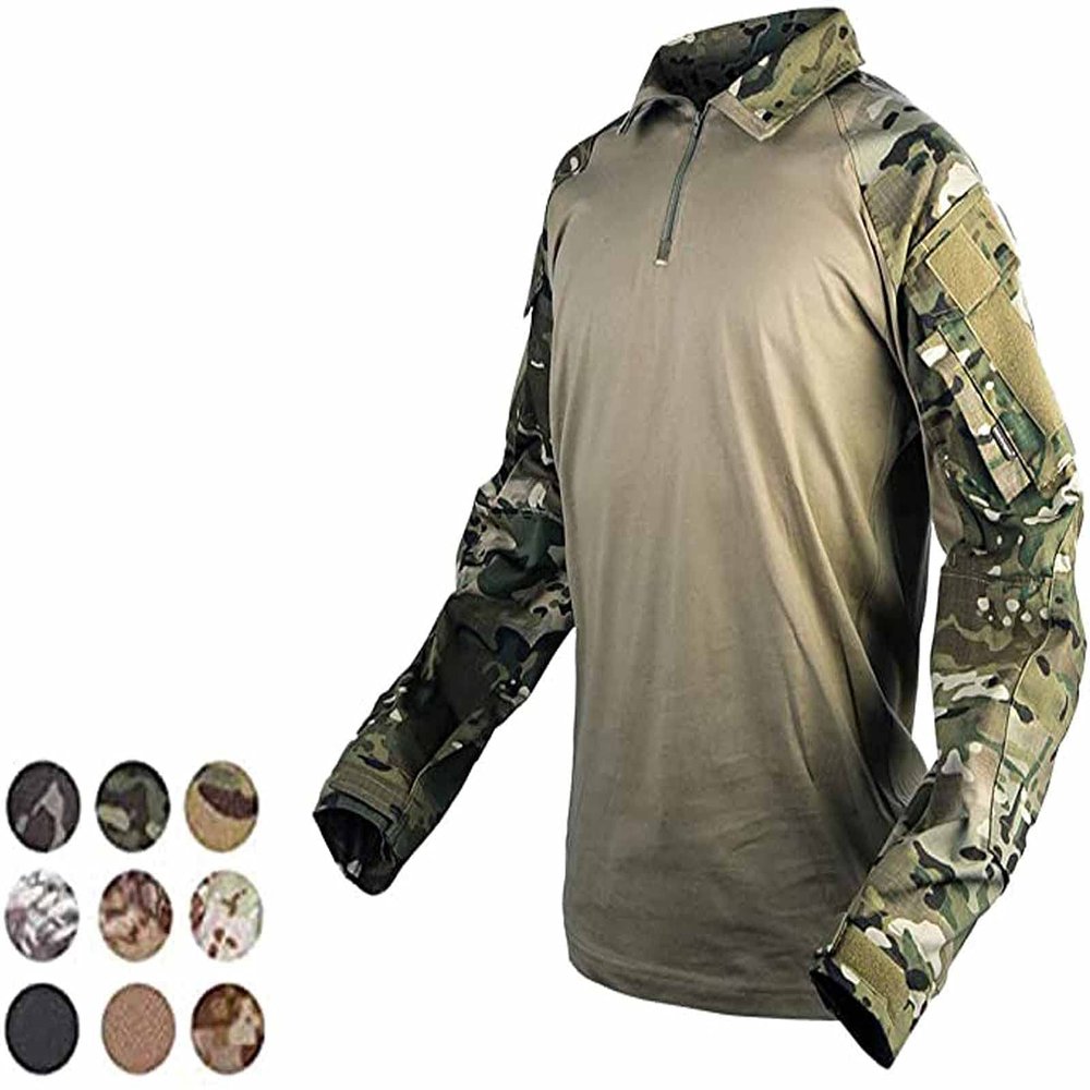 Emerson Gen3 Combat Shirt Camo Mens Tops Hunting Tactical BDU Shirt (Multicam Black, Large)