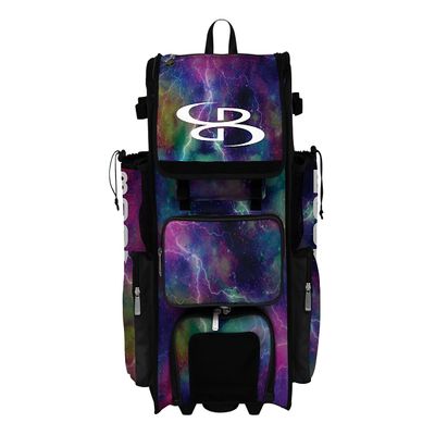 Boombah Superpack Hybrid Rolling Bat Bag - Nebula 2.0 Bat Pack Multicolor - Wheeled & Backpack Version