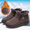 oiangi Platform Snow Boots for Women Waterproof Fashion Quilted Keep Warm Round Toe Slip-on Flats Booties Winter Soft Comfortable Outdoor Casual Shoes view 2