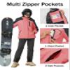 MAGCOMSEN Women's Snowboarding Jackets Pink Skiing Jackets Ladies Snow Coats Waterproof Insulated Ski Jackets Warm Winter Coats Hood view 4