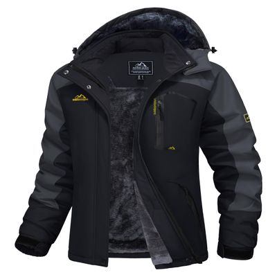 MAGCOMSEN Women's Snow Jacket Waterproof Insulated Ski Jackets Fleece Lined Warm Winter Coats with Hood Outdoor Windbreaker