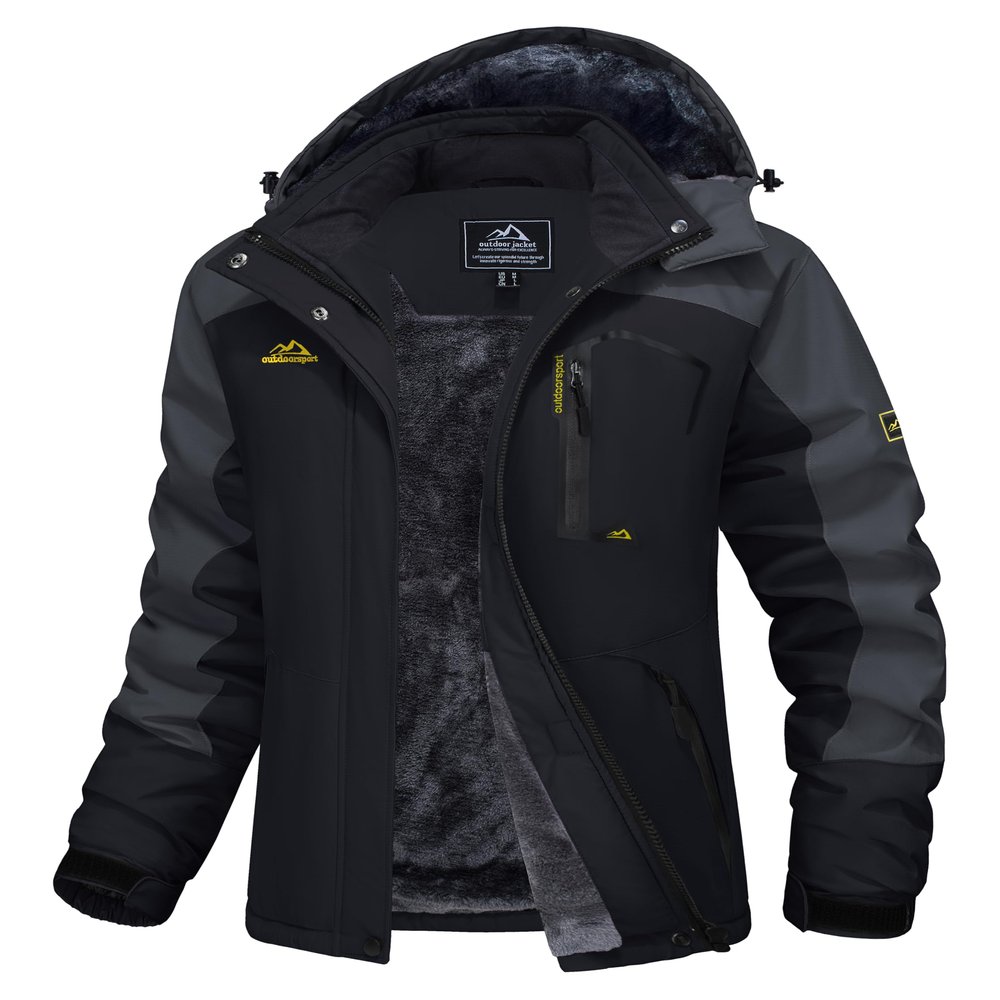MAGCOMSEN Women's Snow Jacket Waterproof Insulated Ski Jackets Fleece Lined Warm Winter Coats with Hood Outdoor Windbreaker