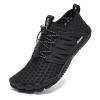Racqua Mens Womens Water Sport Shoes Quick Dry Barefoot Aqua Shoes Beach Surf Swim Pool Hiking Walking Shoes Black 8.5 Women/7.5 Men view 1