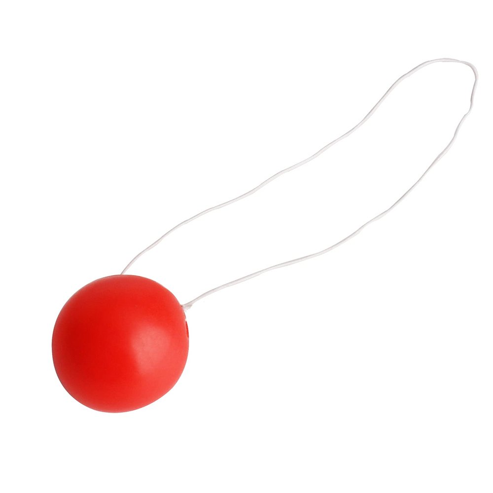 Red Clown Nose with White String, Costume Nose for Kids & Adults, 1 Pack