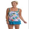 Maxine of Hollywood Women's Standard Ruffle Bandeau Tankini Swimsuit Top, Multi//English Arboretum, 6 view 1