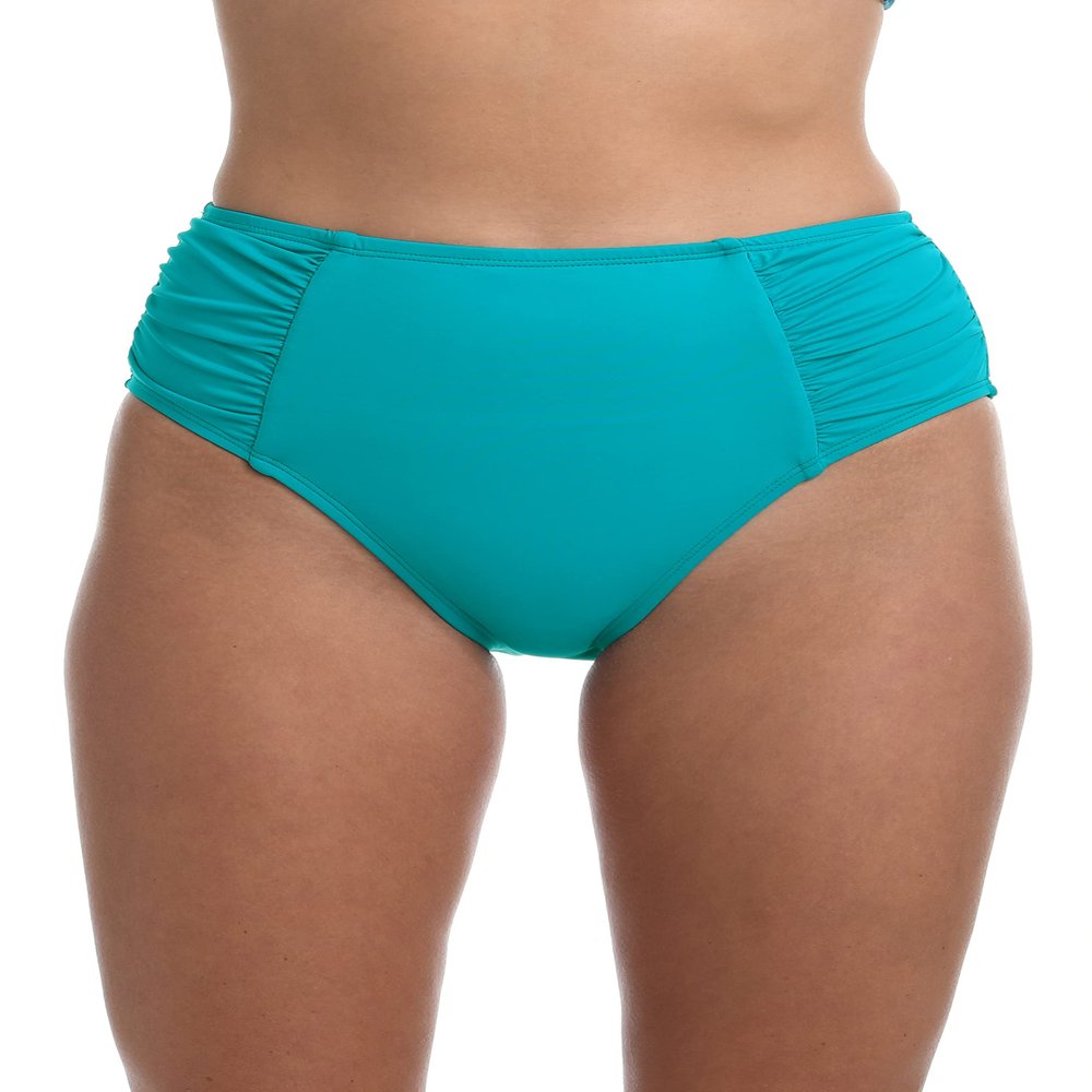 La Blanca Women's Island Goddess High Waist Pant Bikini Swimsuit Bottom, Turquoise, 6