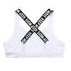 YONGHS Kids Girls' Sports Bra Criss Cross Back Crop Tops Cutout Vest for Dance/Yoga/Workout/Running White D 6 Years view 4