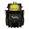 Boombah Superpack Hybrid Rolling Bat Bag - Wheeled & Backpack Version - Softball Highlight Black/Optic Yellow/Red view 1