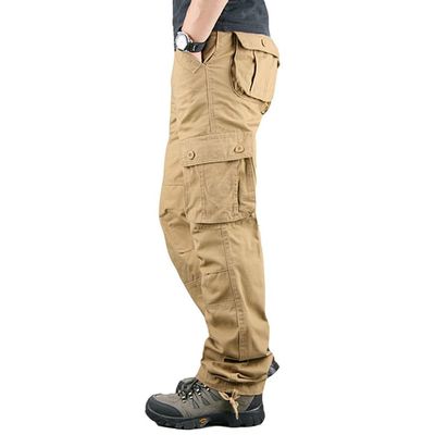 Depslee Casual Cargo Pants for Mens?6-Pocket Relaxed Fit Straight Leg Tactical Pants Hiking Work Outdoor Athletic Pants (Khaki,34)