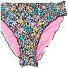 Hobie Girls' Flounce Bralette Bikini Top & Hipster Bottom Swimsuit Set, Black//Dainty Ditsy, 10 view 2