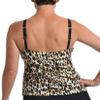 Maxine of Hollywood Women's Standard High Neck Tankini Swimsuit Top, Black//Jungle Cat, 16 view 2