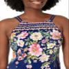 Maxine of Hollywood Women's High Neck Tankini Swimsuit Top, Navy//Border Blooms, 8 view 3