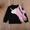 iiniim Baby Little Girl Sweatshirts Pullover Crewneck Long Sleeve Cartoon Tee Shirts Tops Black 2-3 Years view 3
