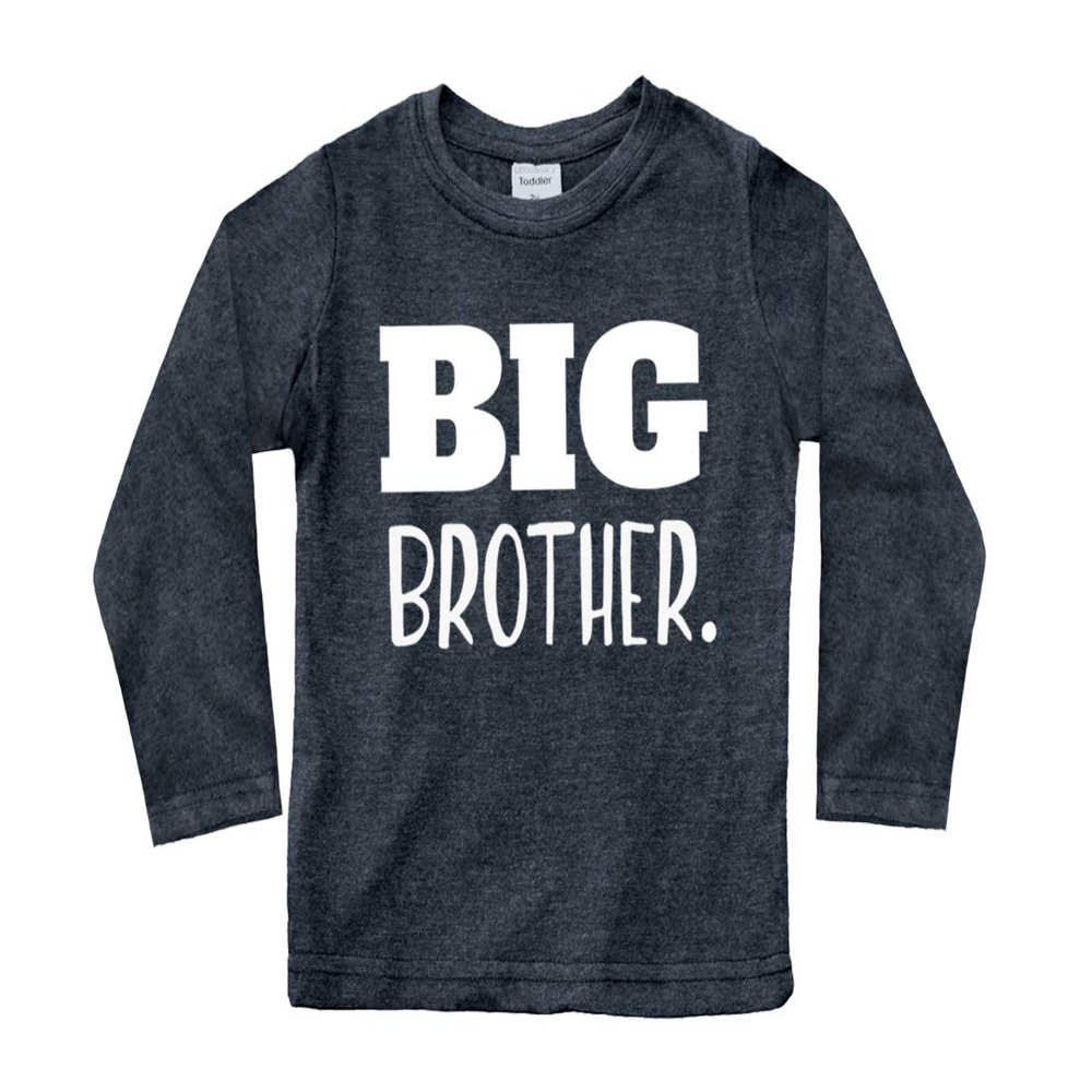 Big Brother Shirt for Toddler Promoted to Best Big Brother Announcement Baby Boys (US, Age, 10 Years, 12 Years, Charcoal Black - Long Sleeve)