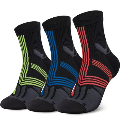 Hylaea Quarter Athletic Running Socks for Men & Women, Cushion Moisture Wicking Socks for Cycling Sport No Blister Coolmax Ankle Dark Grey Medium